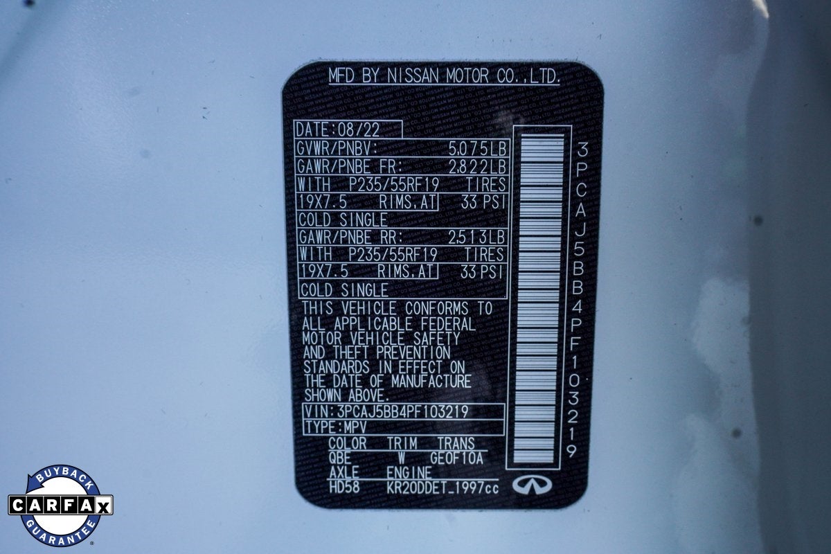 2023 INFINITI QX50 Sensory
