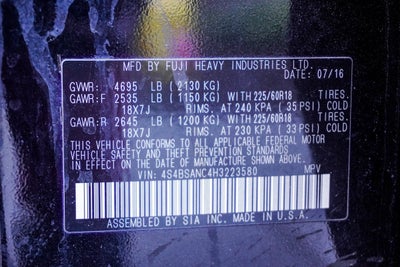 2017 Subaru Outback 2.5i Limited