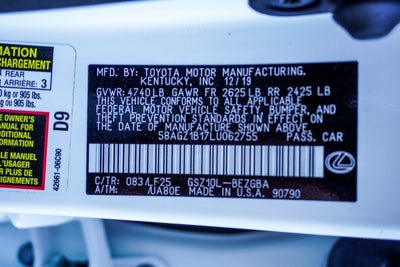 2020 Lexus ES 350 F Sport