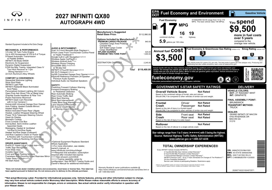 2027 INFINITI QX80 AUTOGRAPH