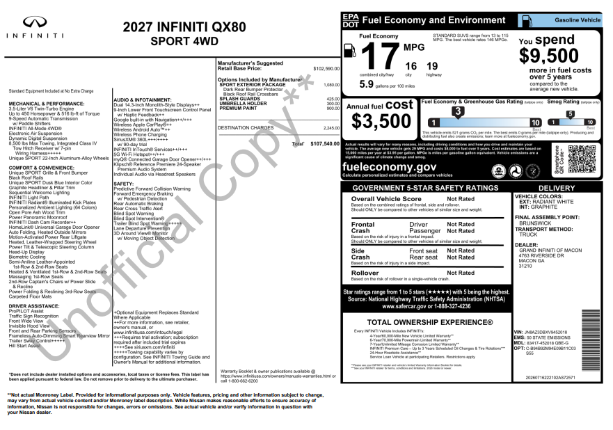 2027 INFINITI QX80 SPORT