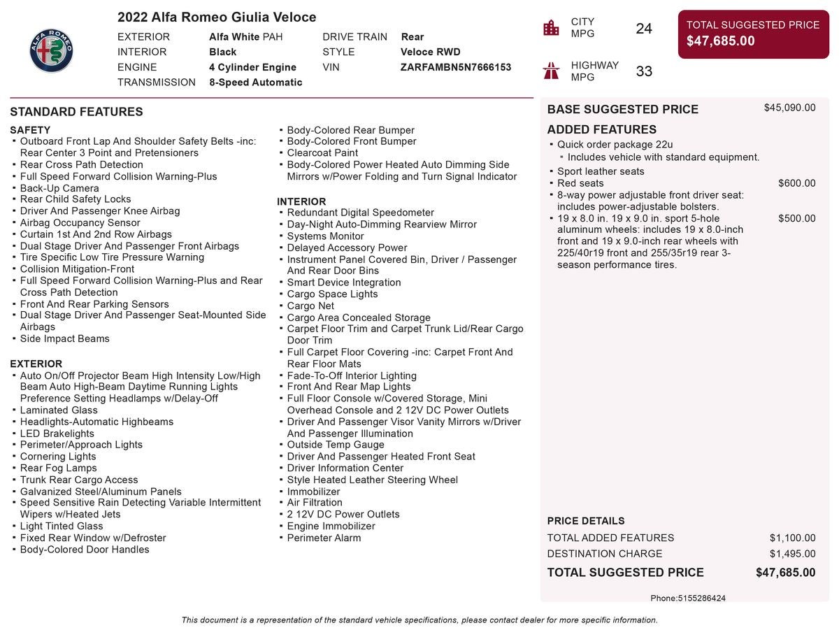 2022 Alfa Romeo Giulia Veloce
