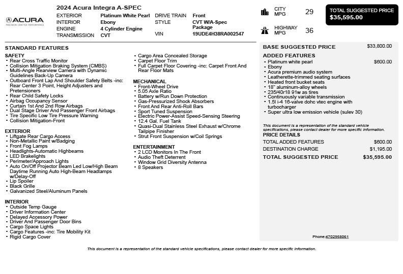 2024 Acura Integra A-Spec Package
