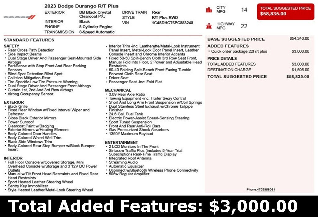 2023 Dodge Durango R/T Plus