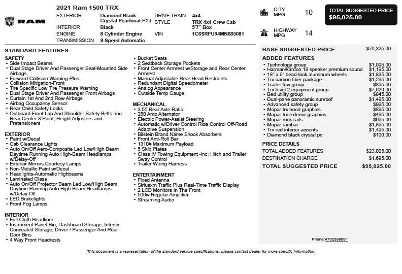 2021 RAM 1500 TRX