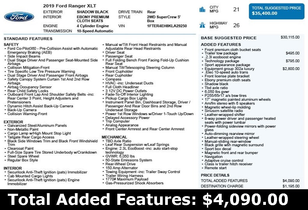 2019 Ford Ranger XLT