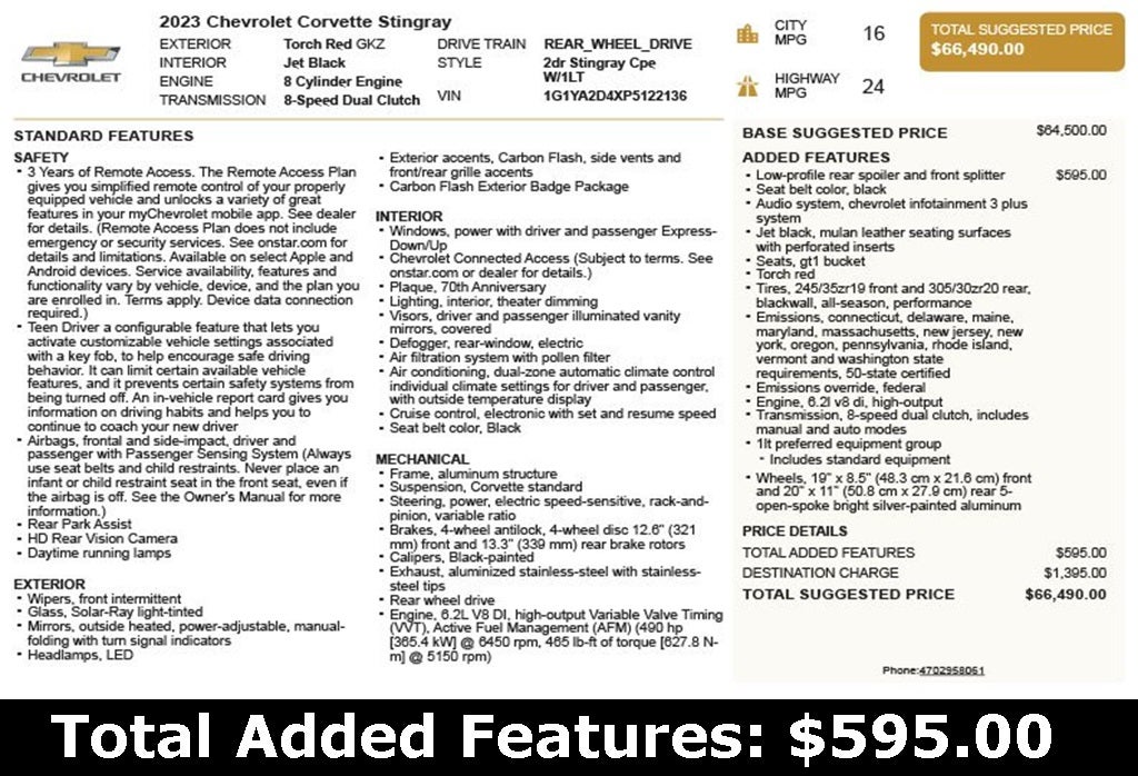 2023 Chevrolet Corvette Stingray 1LT