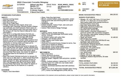 2022 Chevrolet Corvette Stingray 2LT