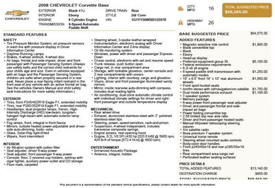2008 Chevrolet Corvette Base