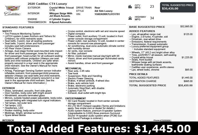 2020 Cadillac CT4 Luxury