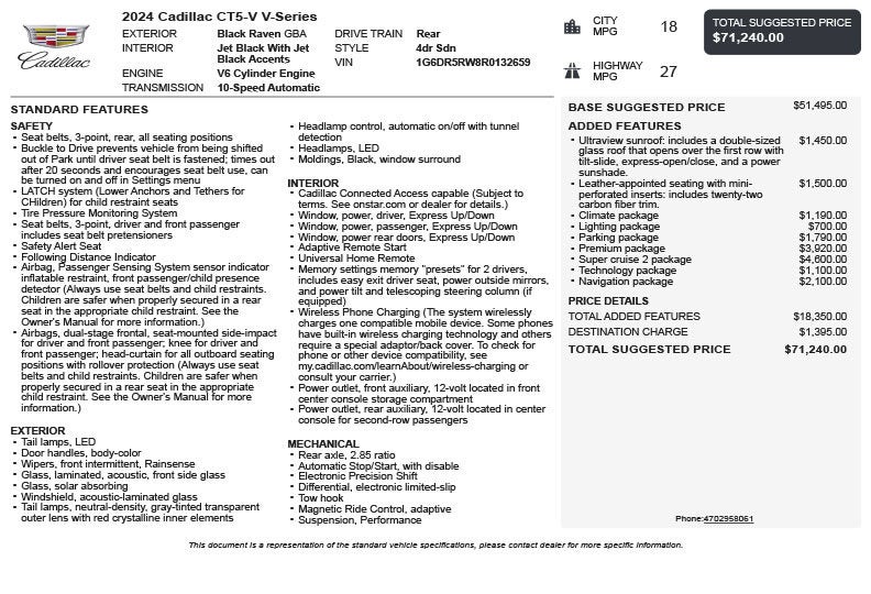 2024 Cadillac CT5 V-Series