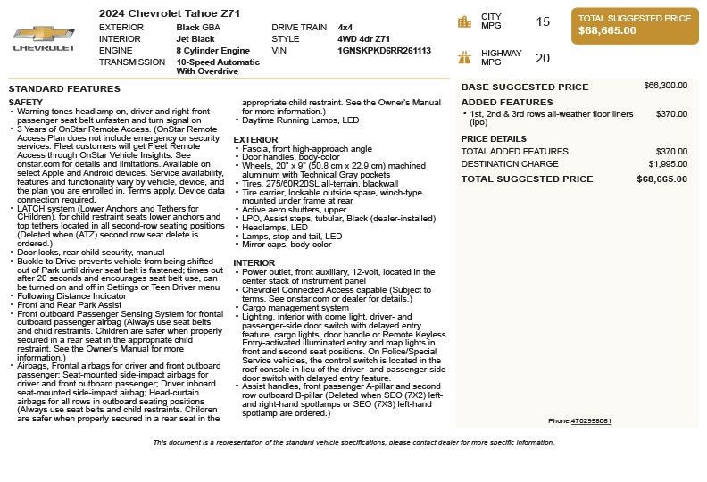 2024 Chevrolet Tahoe Z71