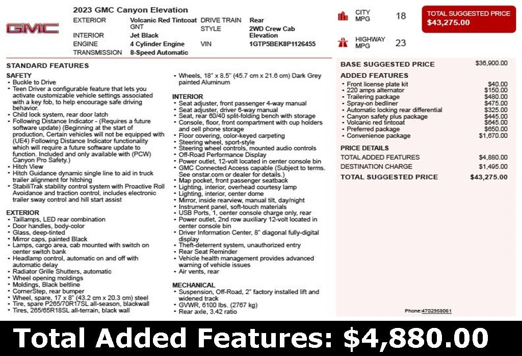 2023 GMC Canyon Elevation