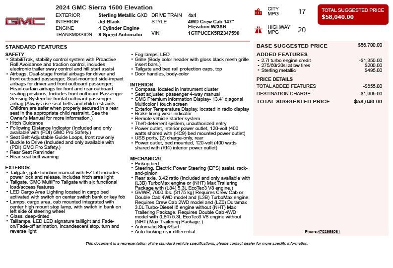 2024 GMC Sierra 1500 Elevation