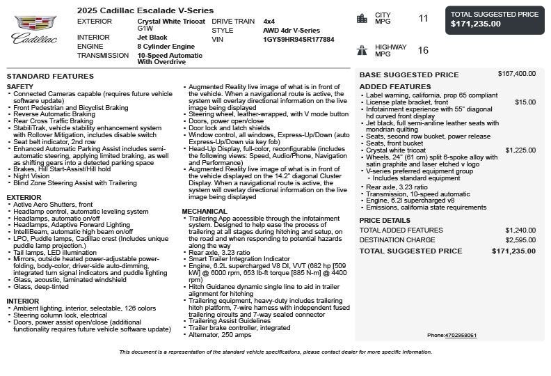 2025 Cadillac Escalade V-Series