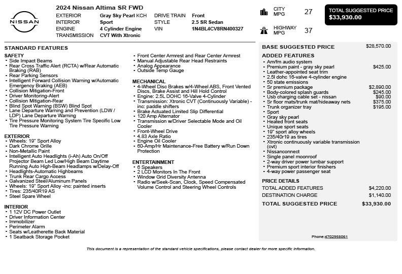 2024 Nissan Altima 2.5 SR