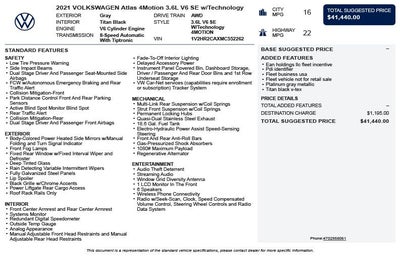 2021 Volkswagen Atlas 3.6L V6 SE w/Technology