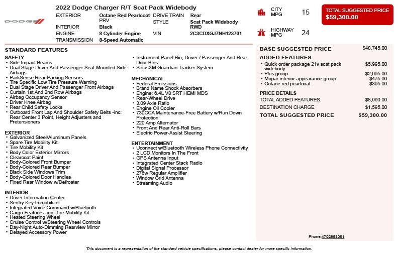 2022 Dodge Charger R/T Scat Pack Widebody