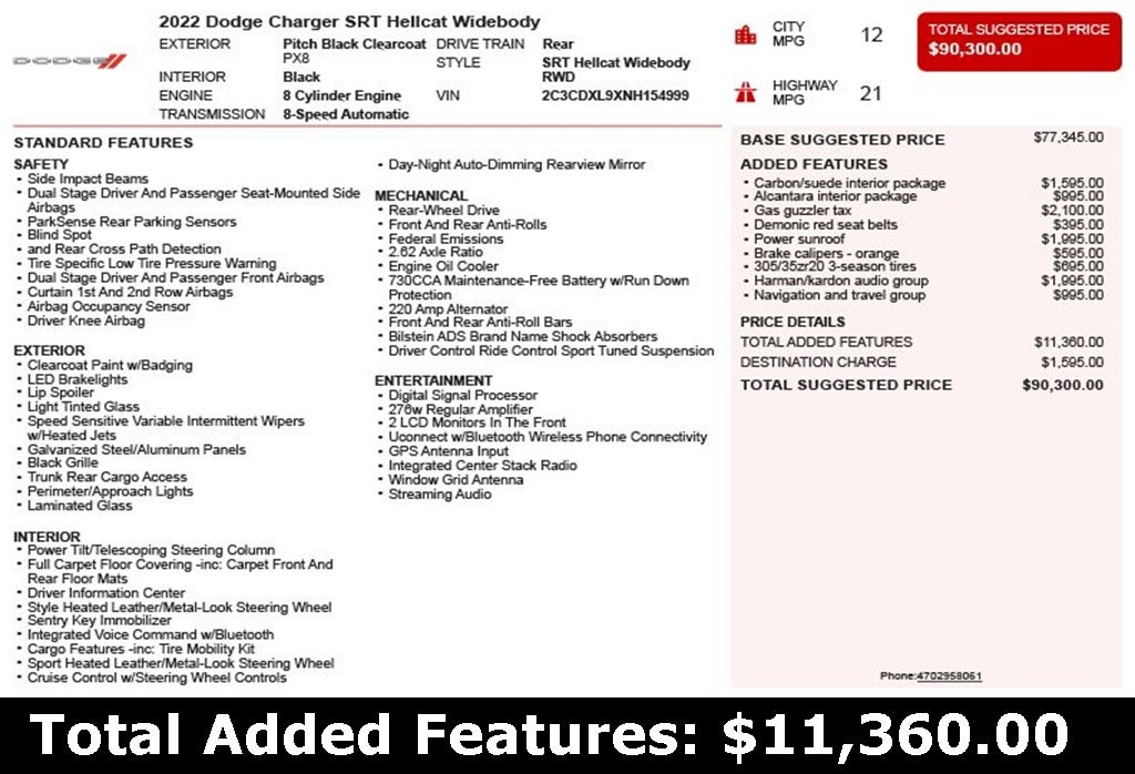 2022 Dodge Charger SRT Hellcat Widebody