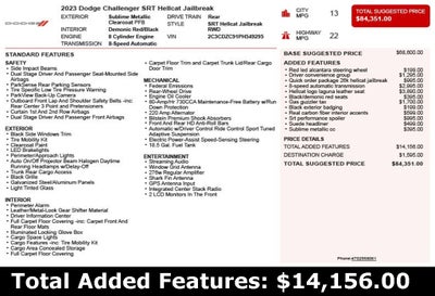 2023 Dodge Challenger SRT Hellcat Jailbreak