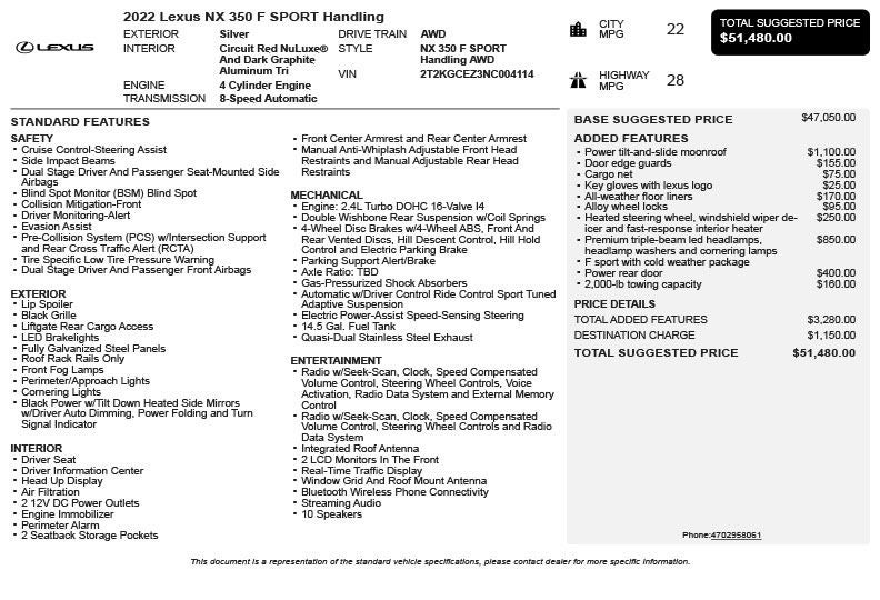 2022 Lexus NX 350 F SPORT Handling