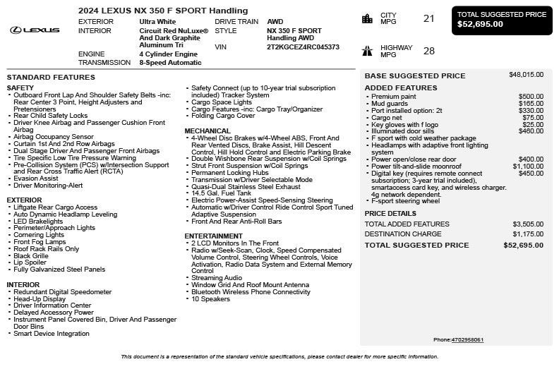 2024 Lexus NX 350 F SPORT Handling
