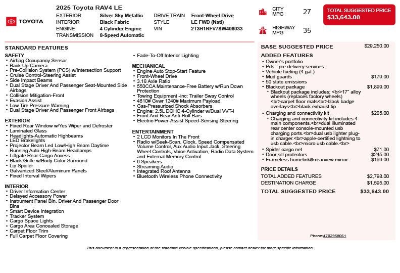 2025 Toyota RAV4 LE