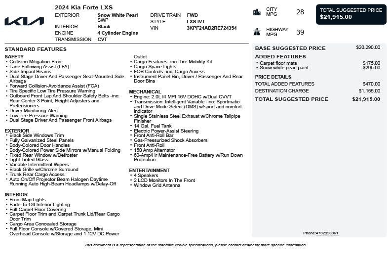 2024 Kia Forte LXS