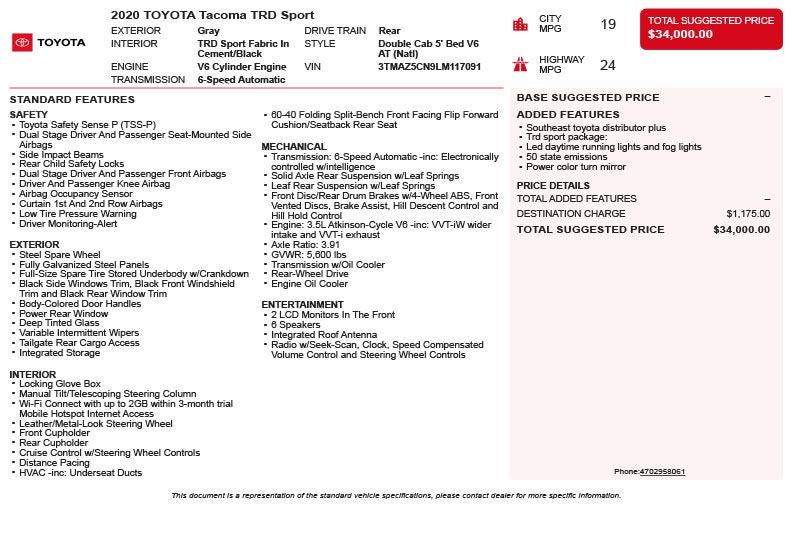 2020 Toyota Tacoma TRD Sport V6