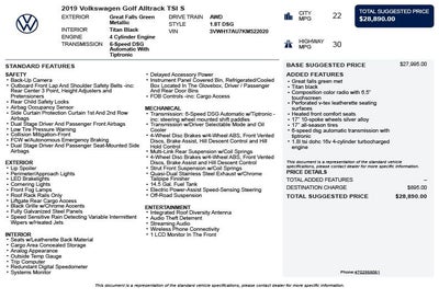 2019 Volkswagen Golf Alltrack TSI S 4Motion