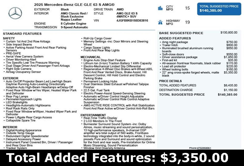 2025 Mercedes-Benz GLE GLE 63 S AMG® 4MATIC®
