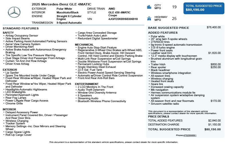 2025 Mercedes-Benz GLE GLE 450 4MATIC®