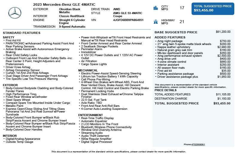 2023 Mercedes-Benz GLE GLE 53 AMG® 4MATIC®