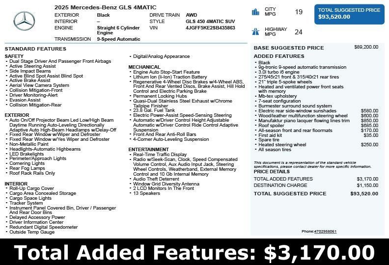 2025 Mercedes-Benz GLS GLS 450 4MATIC®
