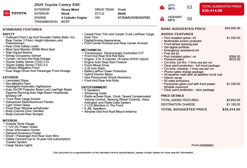 2025 Toyota Camry XSE