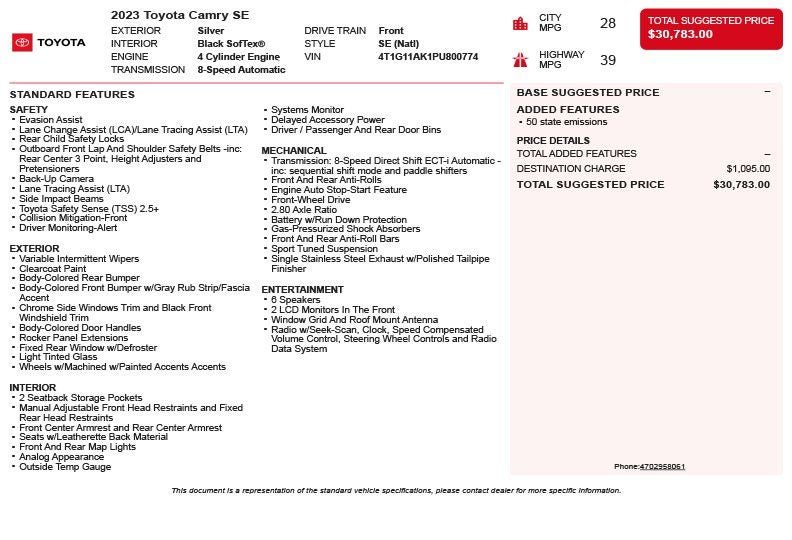 2023 Toyota Camry SE
