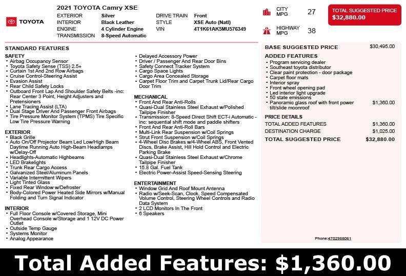 2021 Toyota Camry XSE