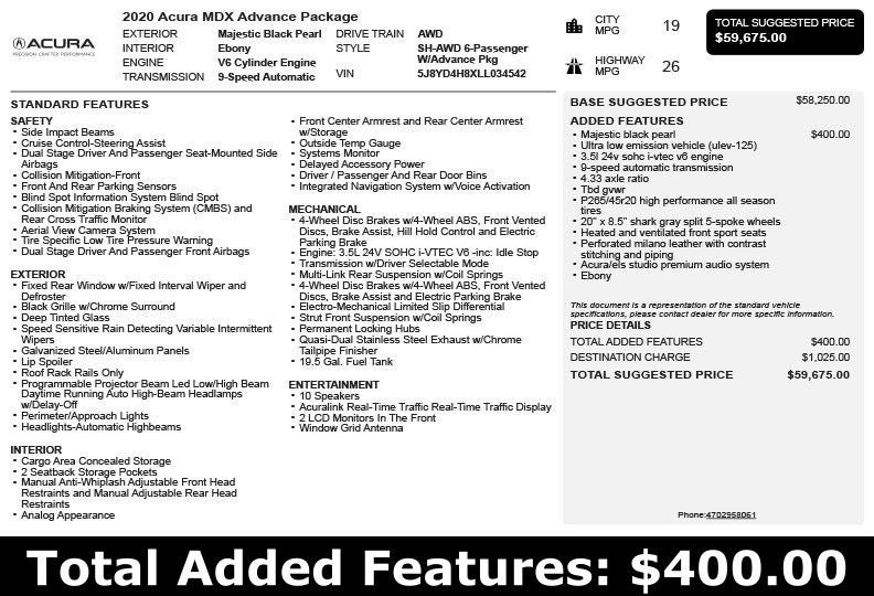 2020 Acura MDX Advance SH-AWD