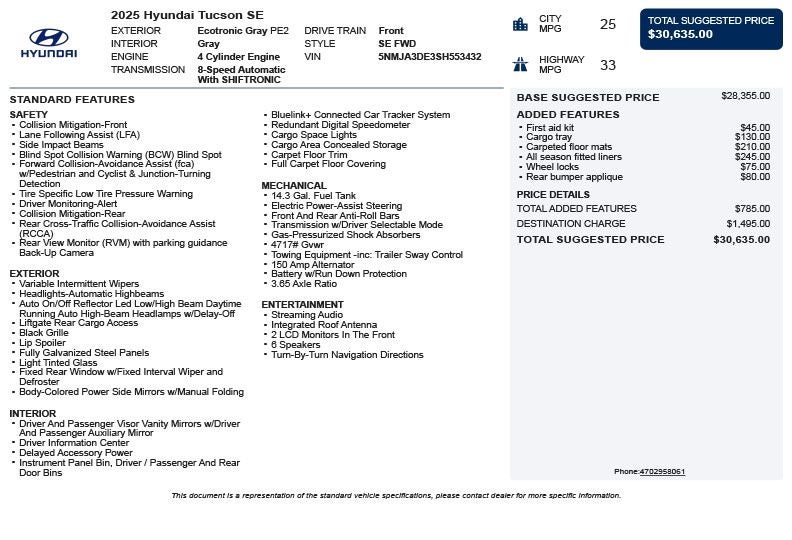2025 Hyundai Tucson SE