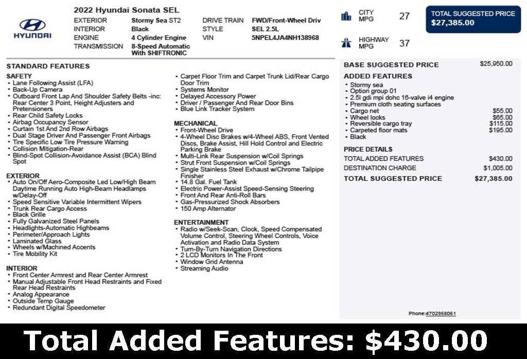 2022 Hyundai Sonata SEL
