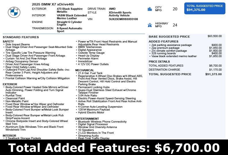 2025 BMW X7 xDrive40i