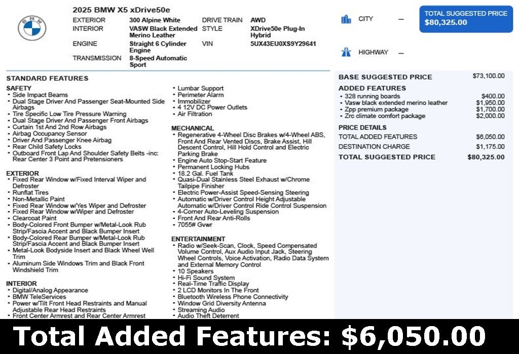 2025 BMW X5 xDrive50e