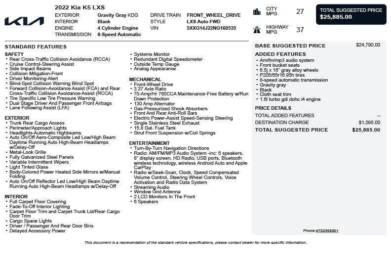 2022 Kia K5 LXS