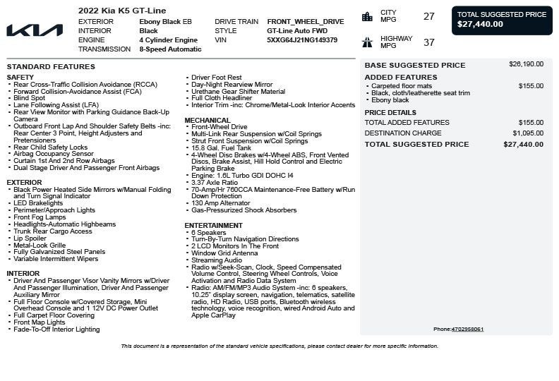 2022 Kia K5 GT-Line
