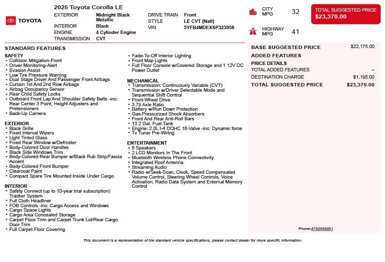 2025 Toyota Corolla LE
