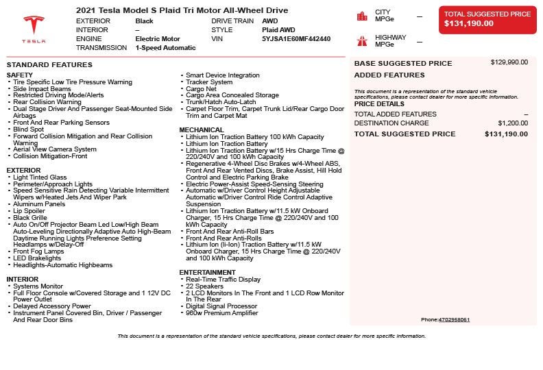 2021 Tesla Model S Plaid