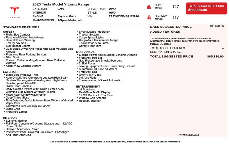 2023 Tesla Model Y Long Range