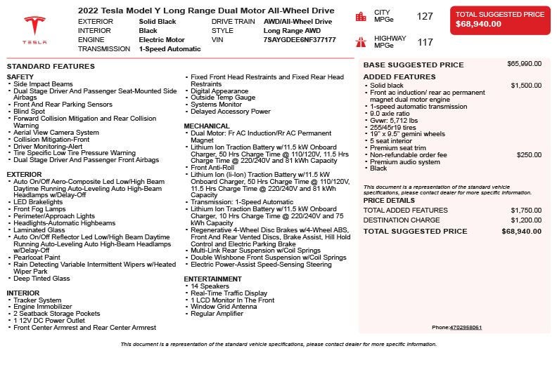 2022 Tesla Model Y Long Range