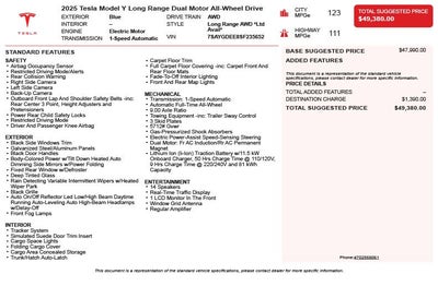 2025 Tesla Model Y Long Range