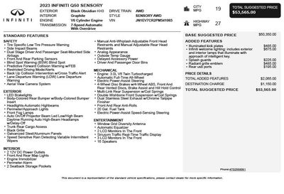 2023 INFINITI Q50 SENSORY